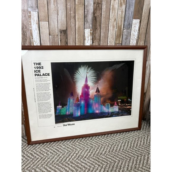 Vintage 1992 Ice Palace Framed Art - Picture 1 of 5